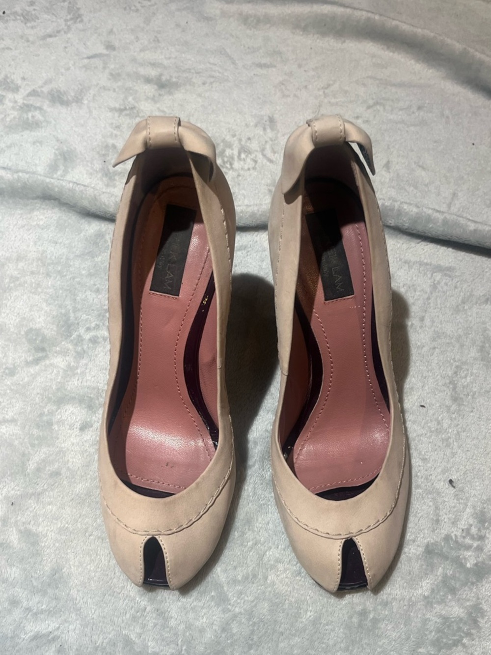 Derek Lam Nude Peep-Toe Pumps with Back Bow